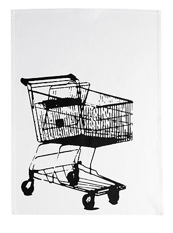 Tea cloth with shopping cart