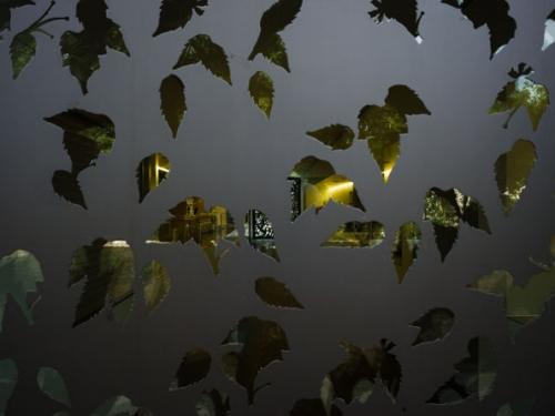 Look through floral cut-outs in aluminium